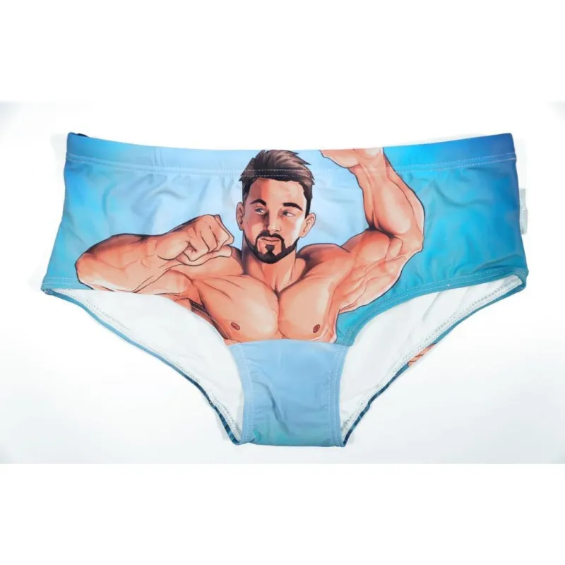 3D Designed Men's Sexy Bathing Suit Swimming Briefs with Penis Pouch