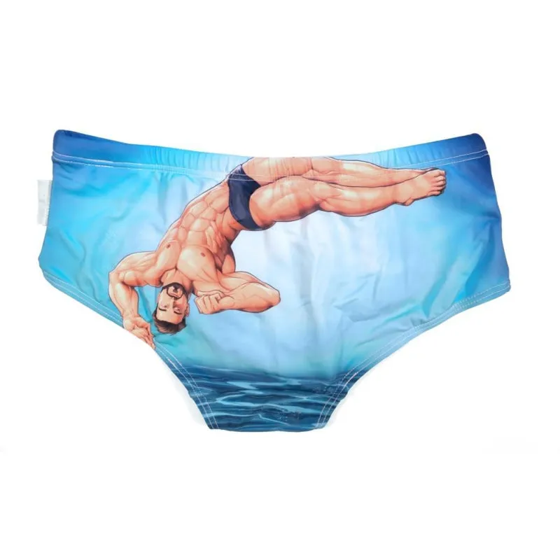 3D Designed Men's Sexy Bathing Suit Swimming Briefs with Penis Pouch