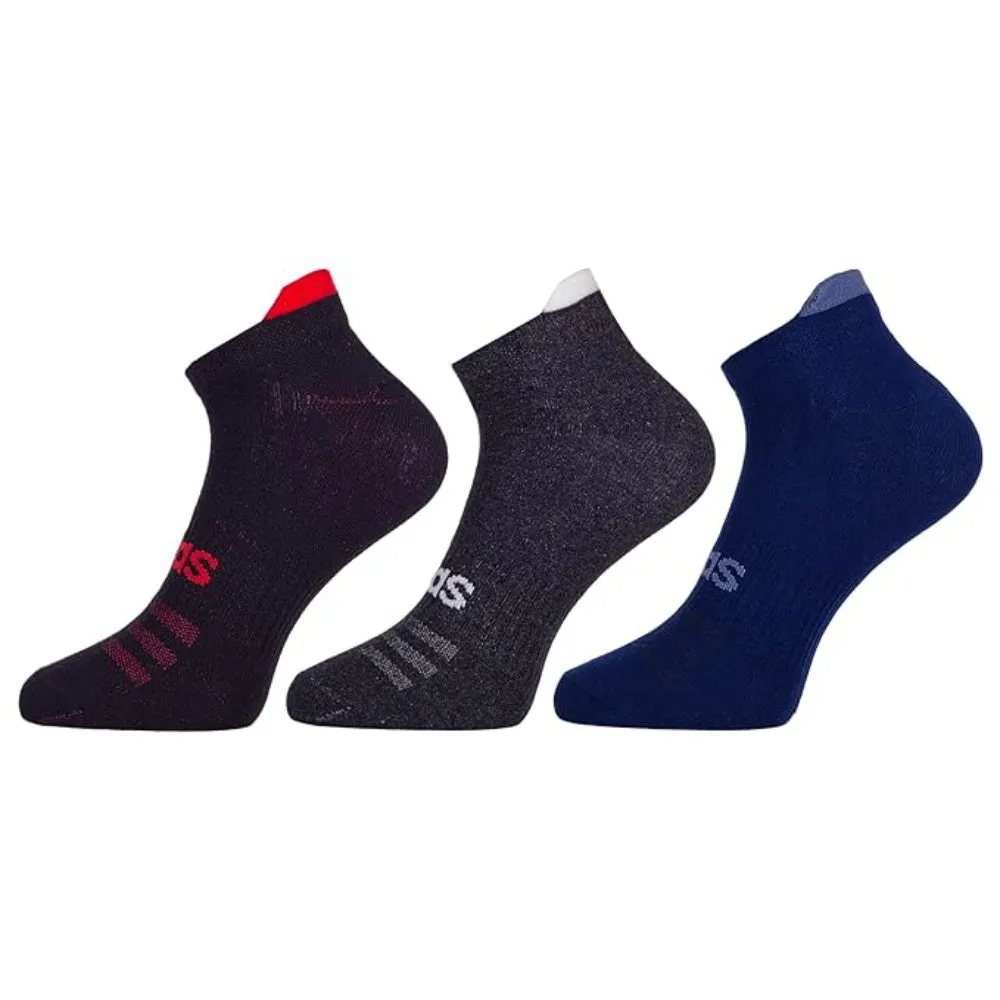 Adidas Men's Flat Knit Low Cut Socks (Black/Anthra Melange/Navy Peony)