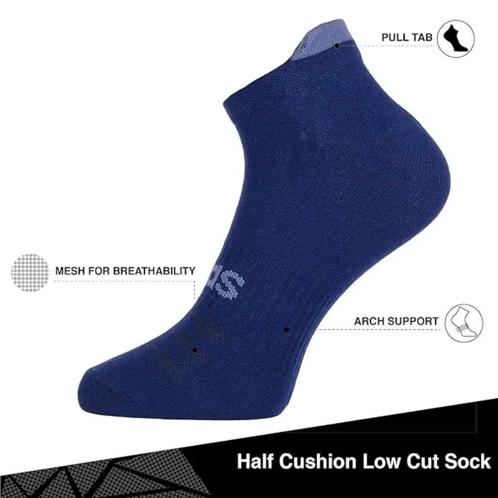 Adidas Men's Flat Knit Low Cut Socks (Black/Anthra Melange/Navy Peony)