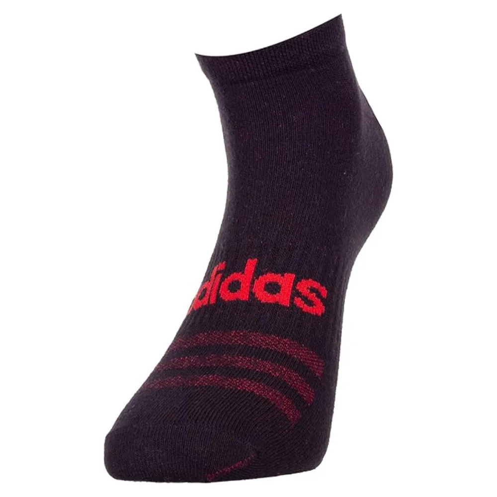 Adidas Men's Flat Knit Low Cut Socks (Black/Anthra Melange/Navy Peony)