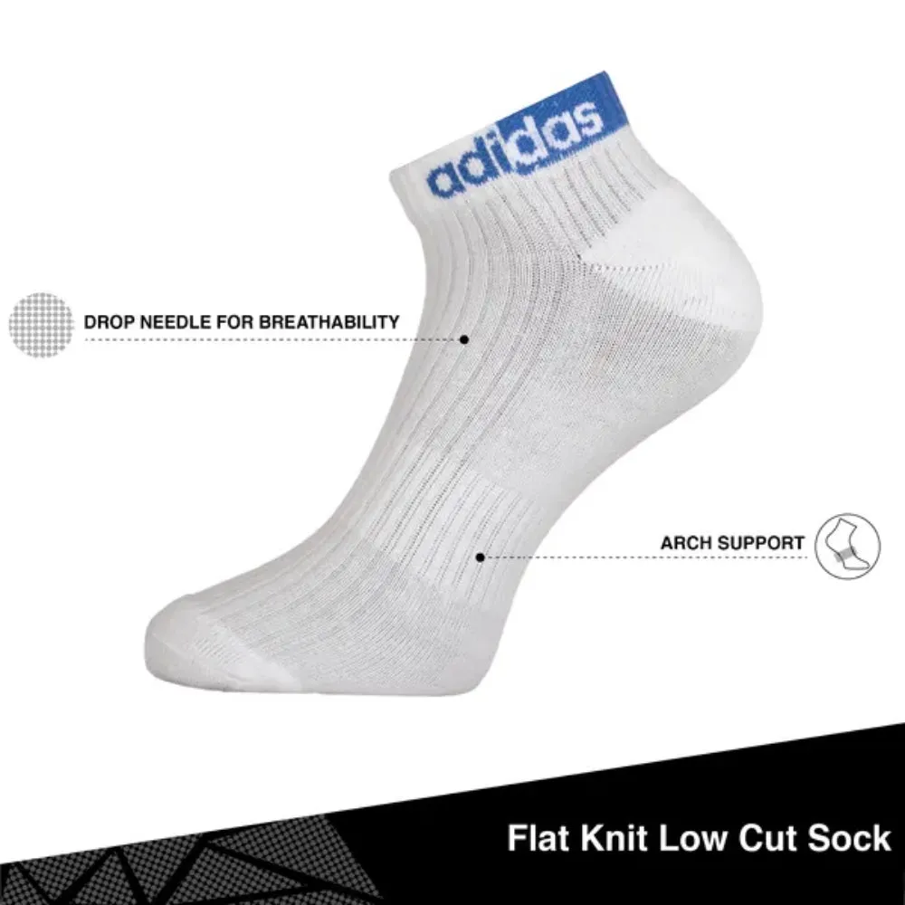 Adidas Men's Heel And Toe Terry Low Cut Socks (White/Light Grey/Anthra Melange)