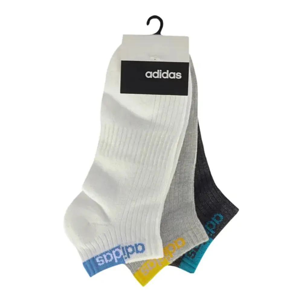 Adidas Men's Heel And Toe Terry Low Cut Socks (White/Light Grey/Anthra Melange)