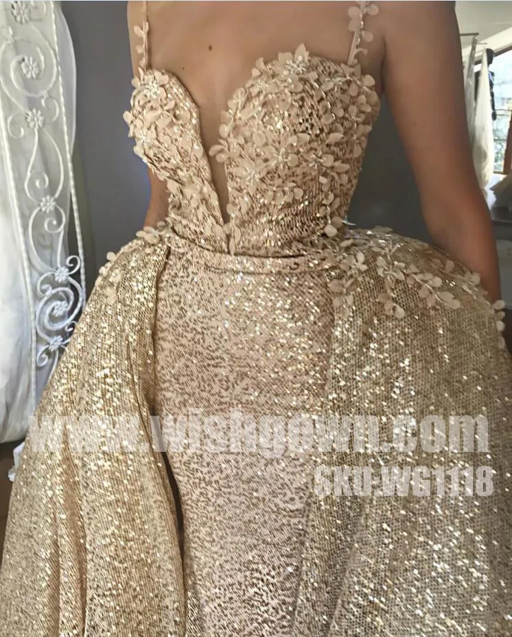 Affordable Spaghetti Strap Sparkle Sexy Popular Long Evening Prom Dresses, WG1118