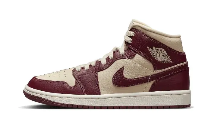 Air Jordan 1 Mid Split Beach Cherrywood Red