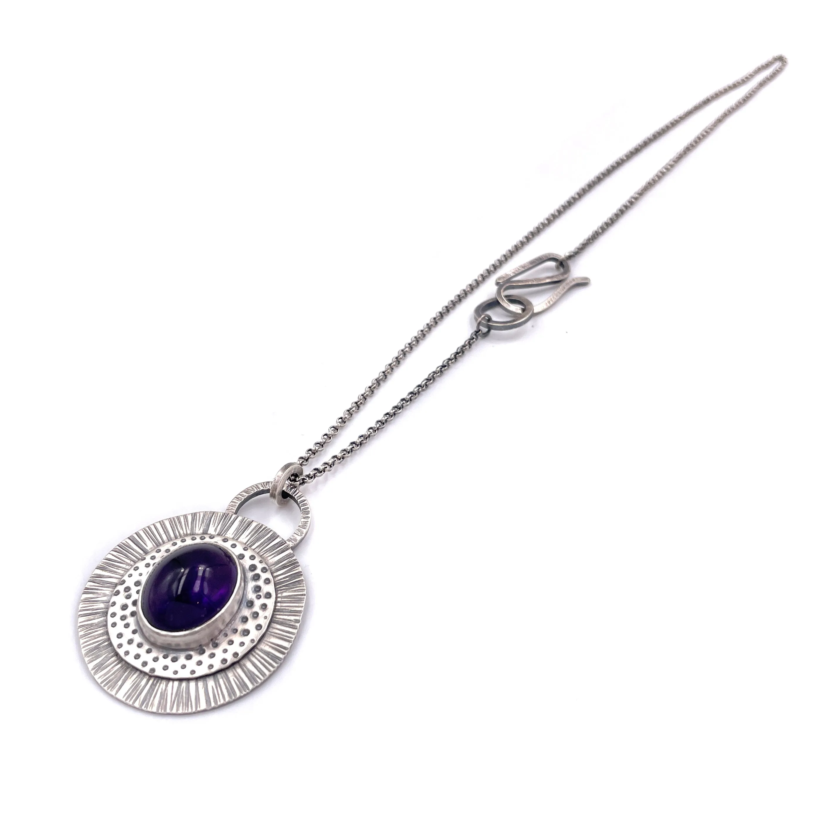 Amethyst Disc Pendant