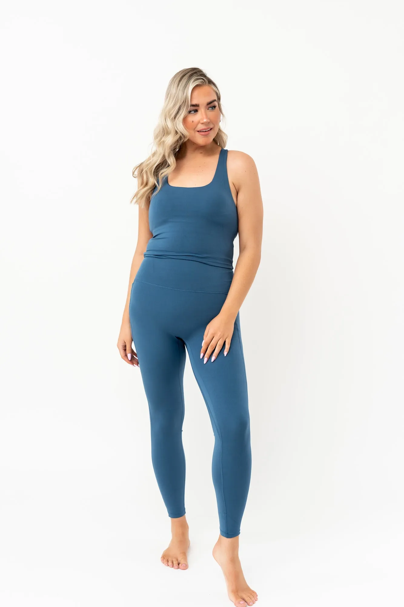 Balance High Waisted Leggings | Deep Blue