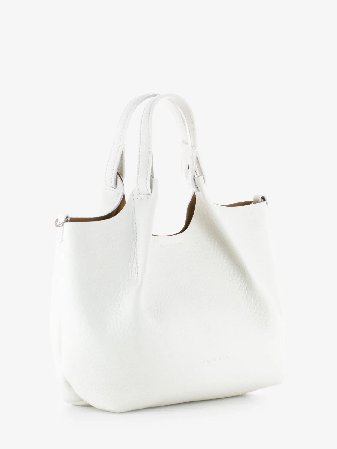 Borsa Dua small in pelle bianco