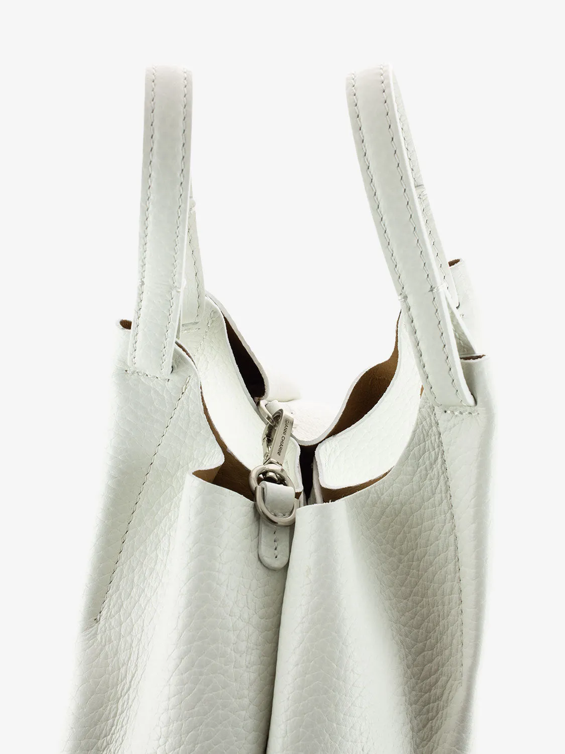 Borsa Dua small in pelle bianco