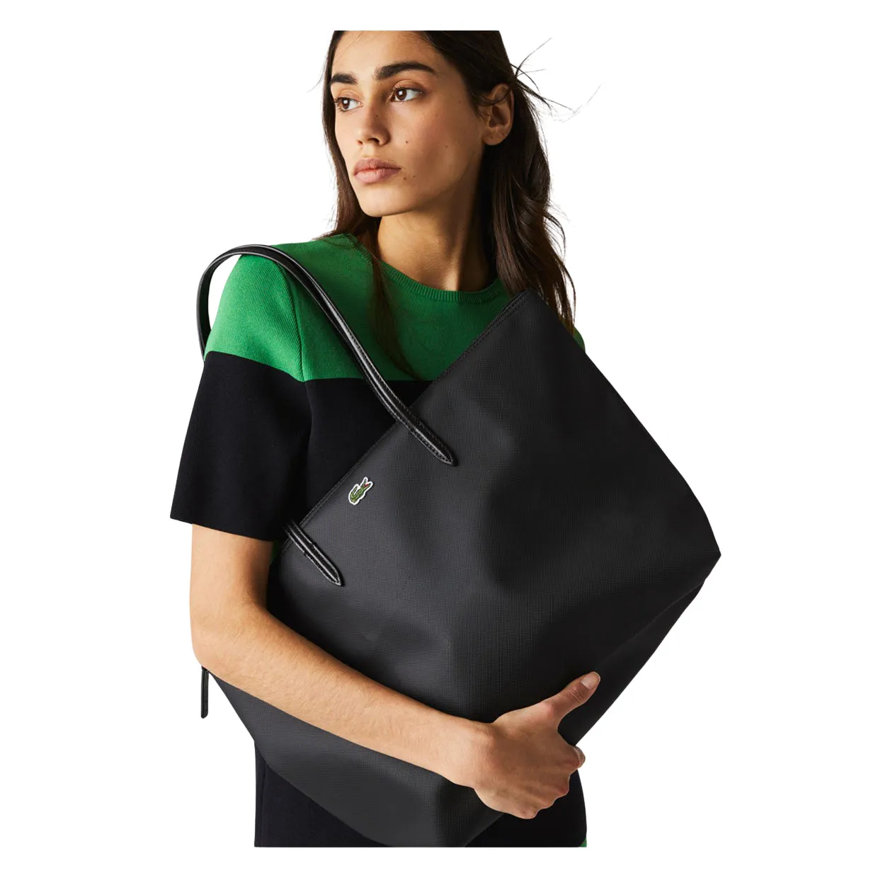 Borsa Lacoste Shopping Bag Zip Nero