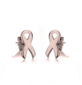 Breast Cancer Ribbon Earring Studs