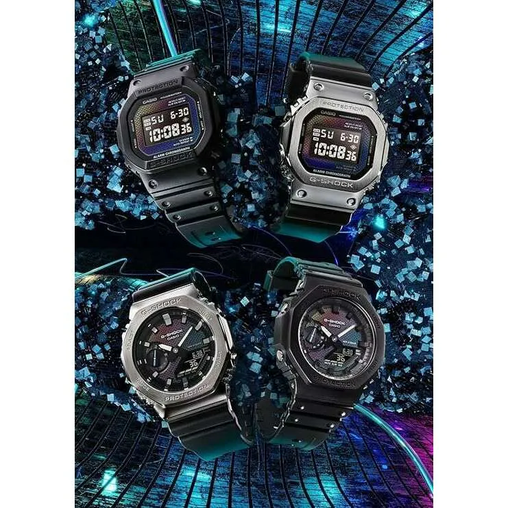 CASIO G-SHOCK METAL COVERED BLACK STRAP DIGITAL MULTICOLOR DIAL MEN WATCH GM-5600RW-1JF