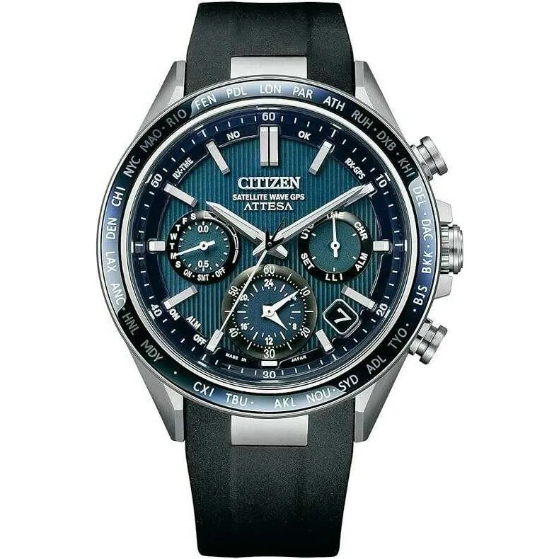 CITIZEN ATTESA BLUE SAPPHIRE BEZEL RADIO SOLAR GPS MEN WATCH CC4050-18L