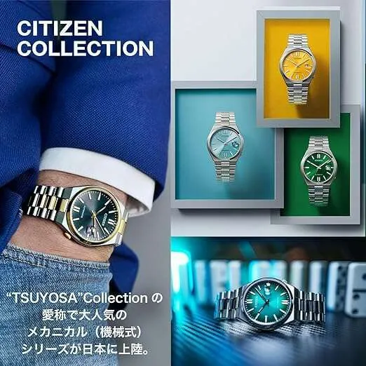 CITIZEN TSUYOSA COLLECTION AUTOMATIC SILVER & DARK MEN WATCH NJ0154-80H