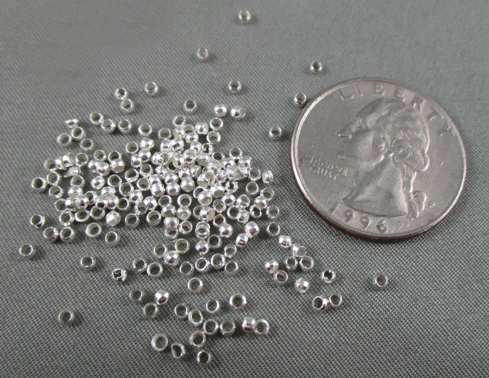 Crimp Beads Silver Tone 2mm 10 grams (1135)