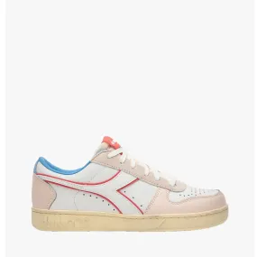 DIADORA SNEAKERS MAGIC BASKET LOW ICONA WN BIANCO-ROSSO CORALLO