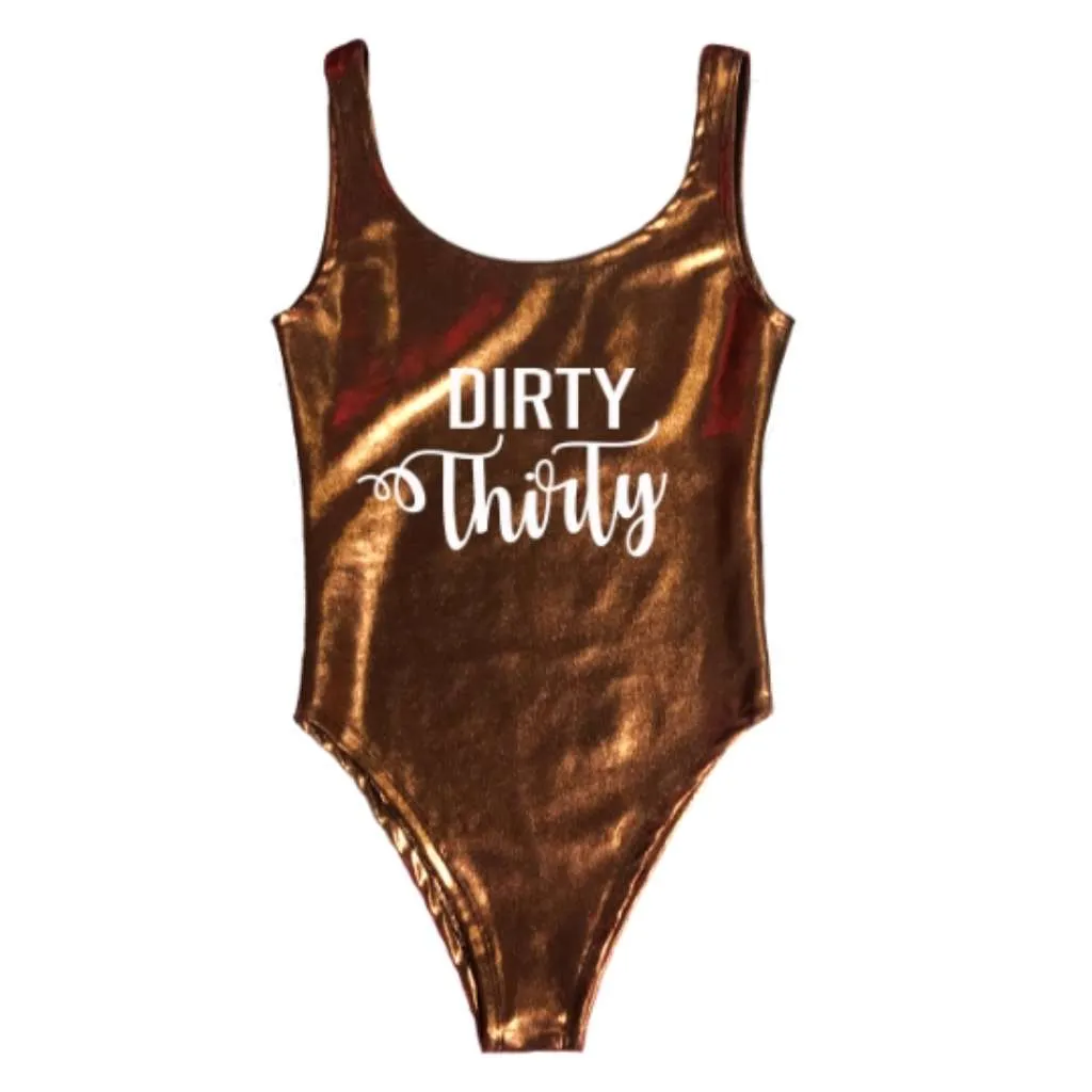 Dirty Thirty Glitter One Piece Swimsuit