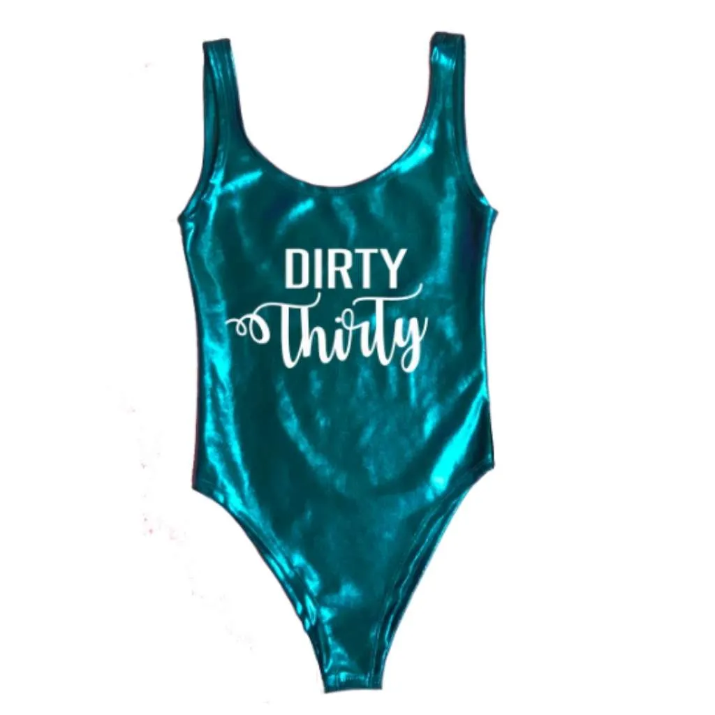 Dirty Thirty Glitter One Piece Swimsuit