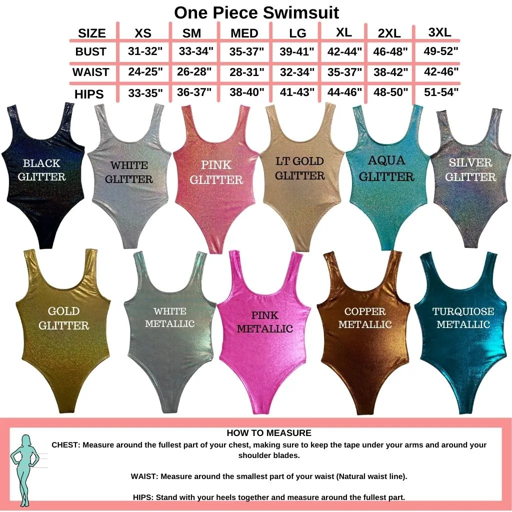 Dirty Thirty Glitter One Piece Swimsuit