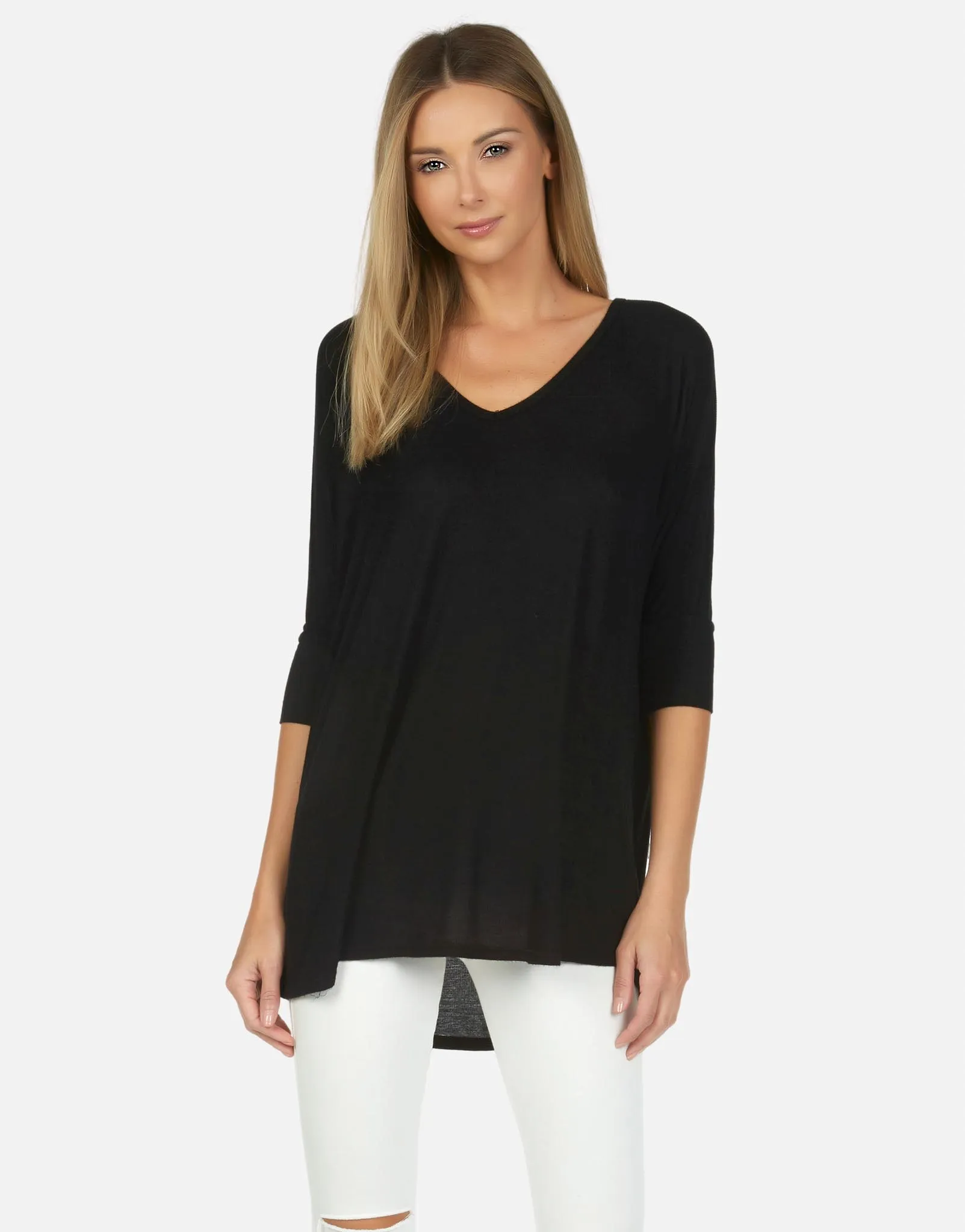 Dylan Core V-Neck Draped Tee