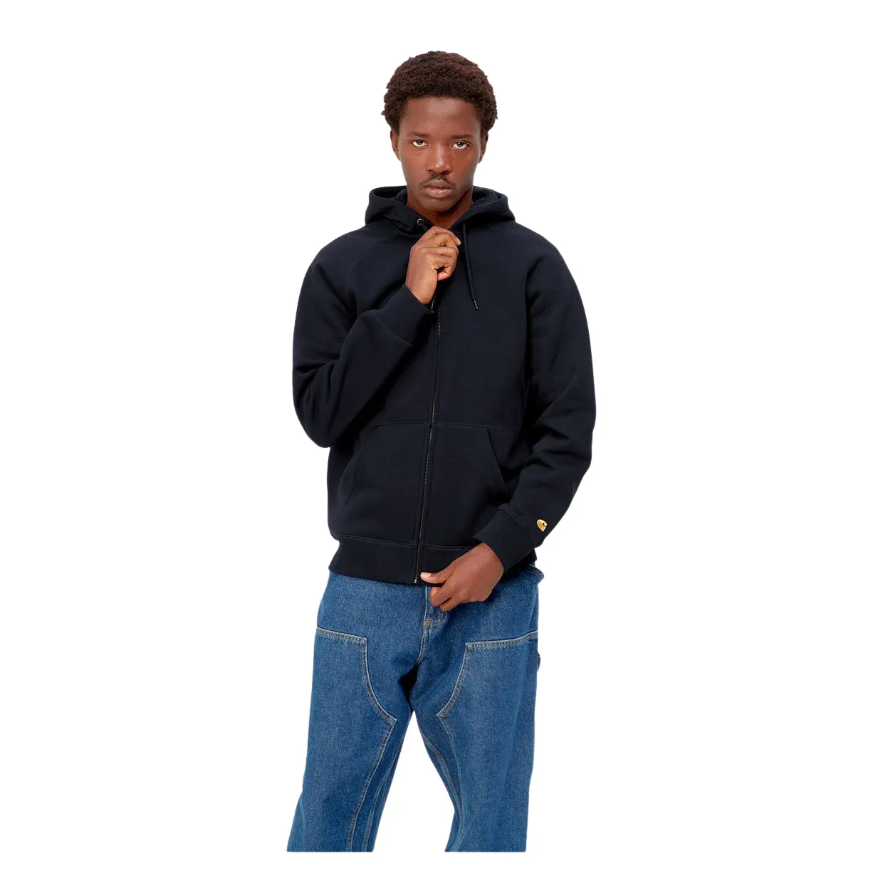 Felpa Carhartt WIP Hooded Chase Full Zip Blu Navy