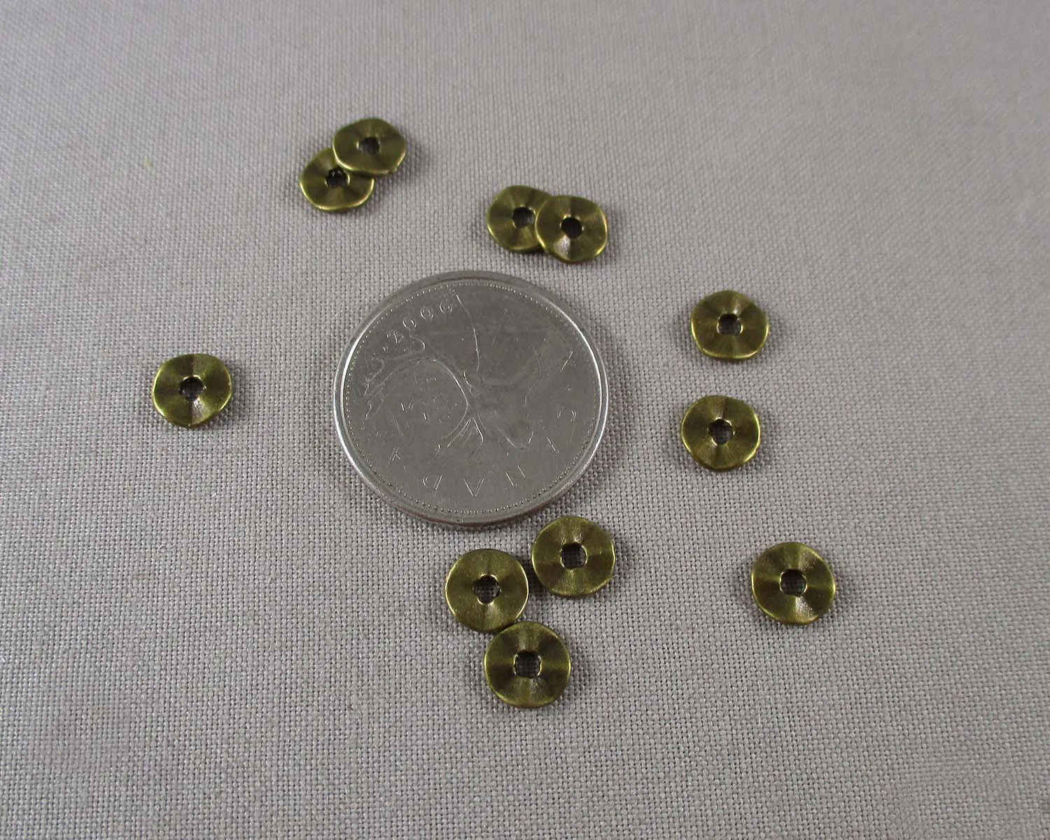 Flat Spacer Beads Antique Bronze 11gr (0286)