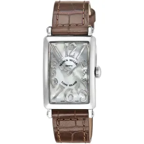 FRANCK MULLER LONG ISLAND BROWN LEATHER 22.5 MM MEN WATCH 902QZREL-MOP-BRW