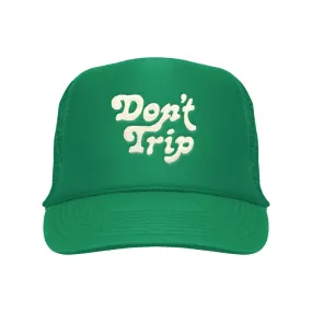 Free and Easy Don't Trip Embroidered Green Trucker Hat