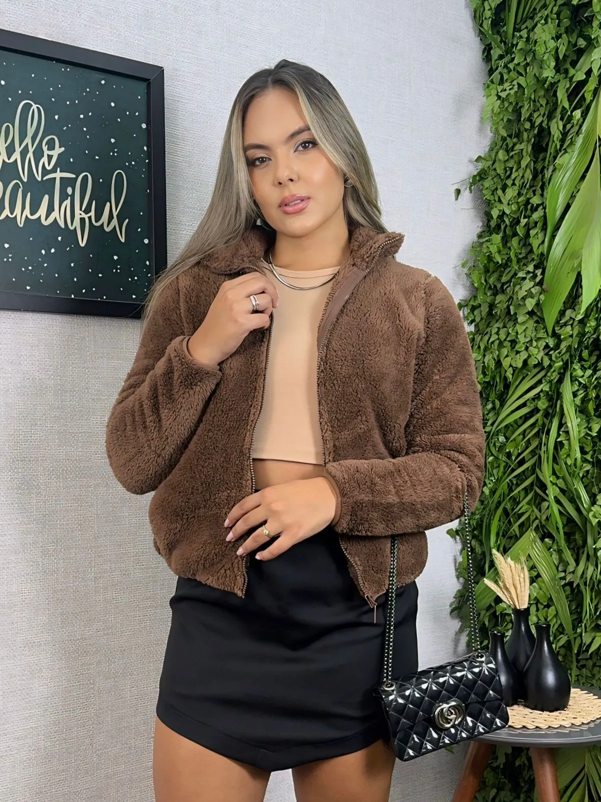 Jaqueta Teddy Zíper e Bolsos 690131  (17/O)