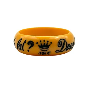 JKC "Does this Bracelet Make Me Look Fat" Resin Bangle - Orange Cream & Black