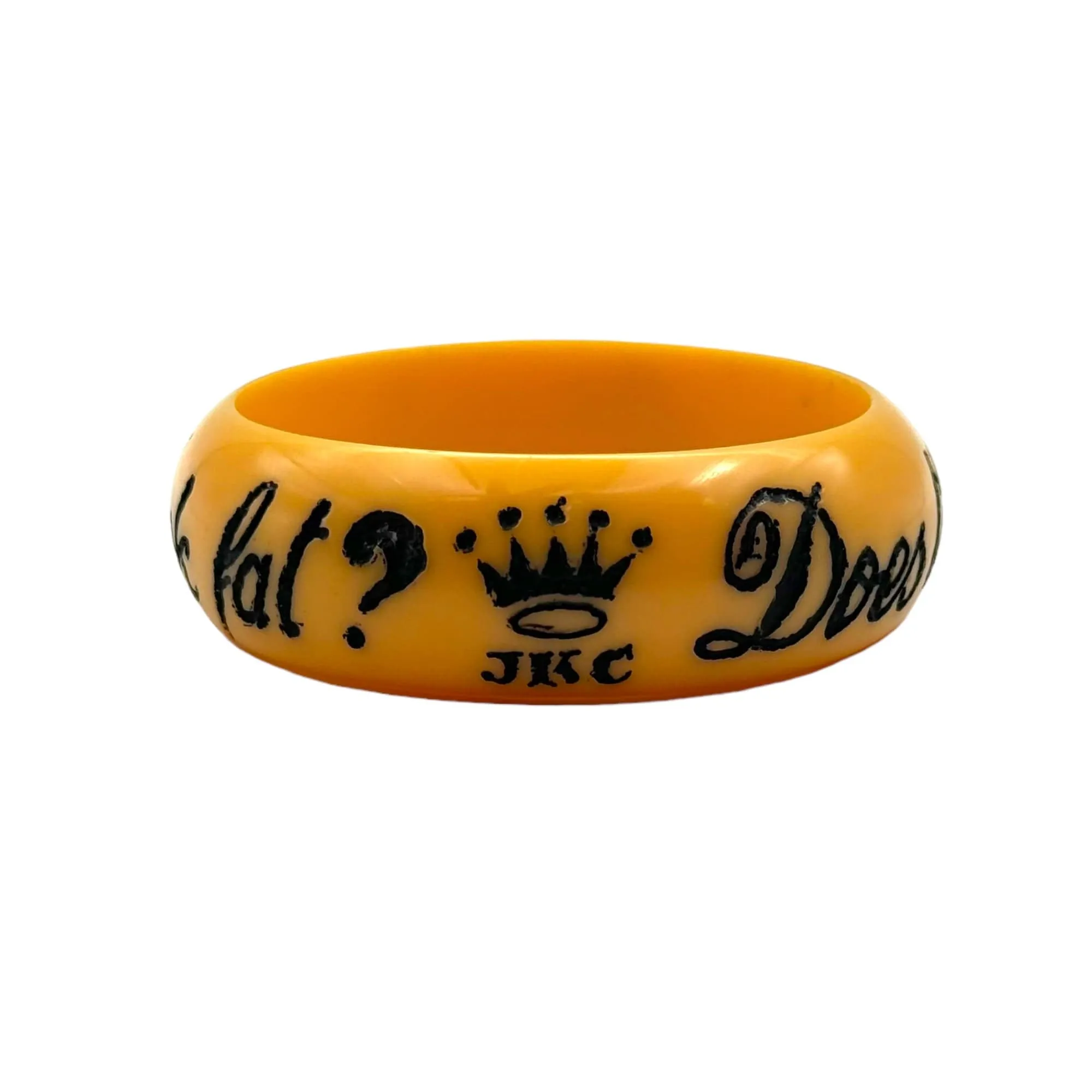 JKC "Does this Bracelet Make Me Look Fat" Resin Bangle - Orange Cream & Black