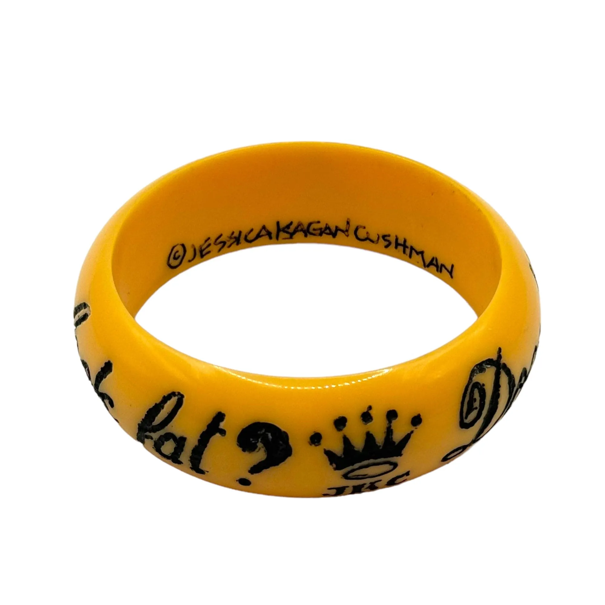 JKC "Does this Bracelet Make Me Look Fat" Resin Bangle - Orange Cream & Black