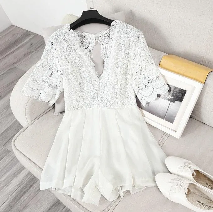 LACE CROTCHET ROMPER