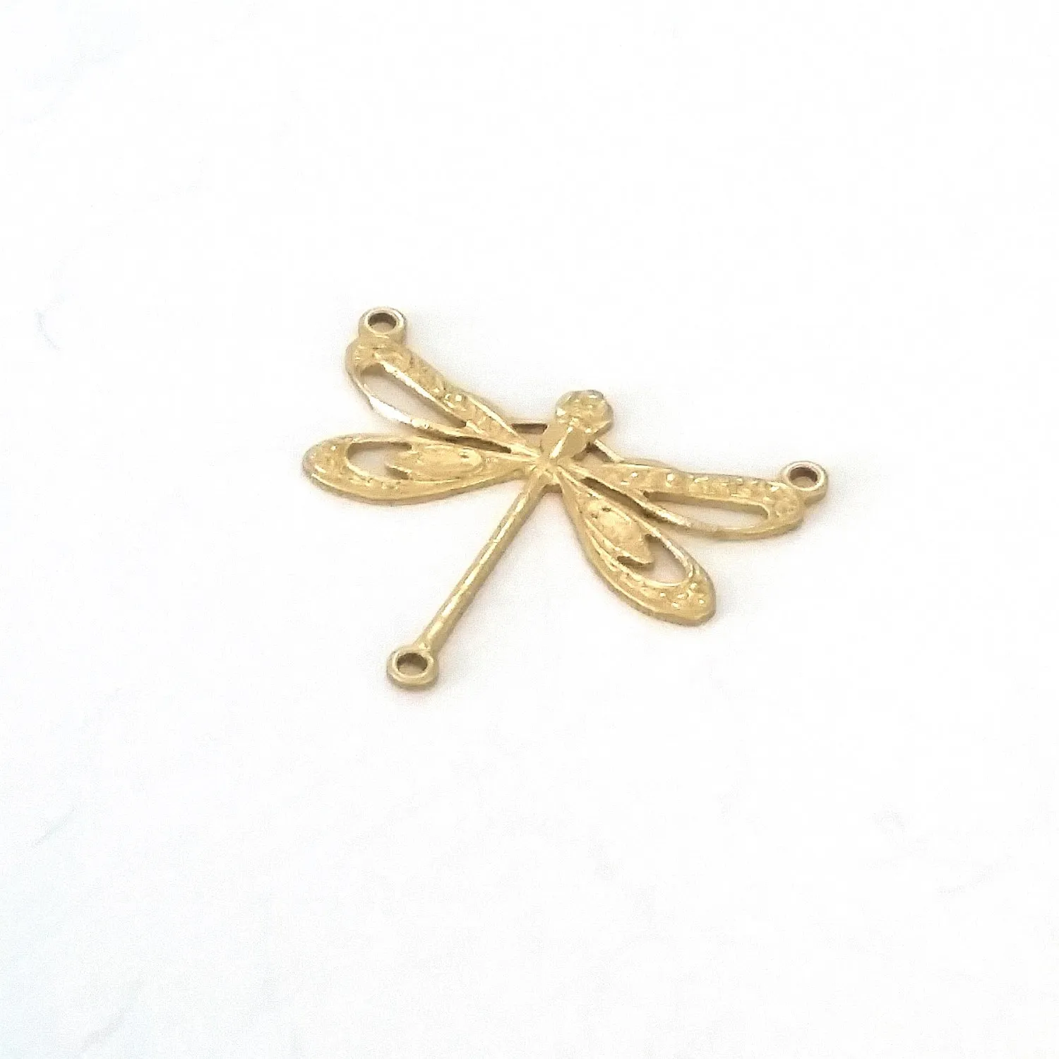 Large Filigree Dragonfly Pendant Connector Charm, 3 Loops, Brass, Lot Size 10, #10R