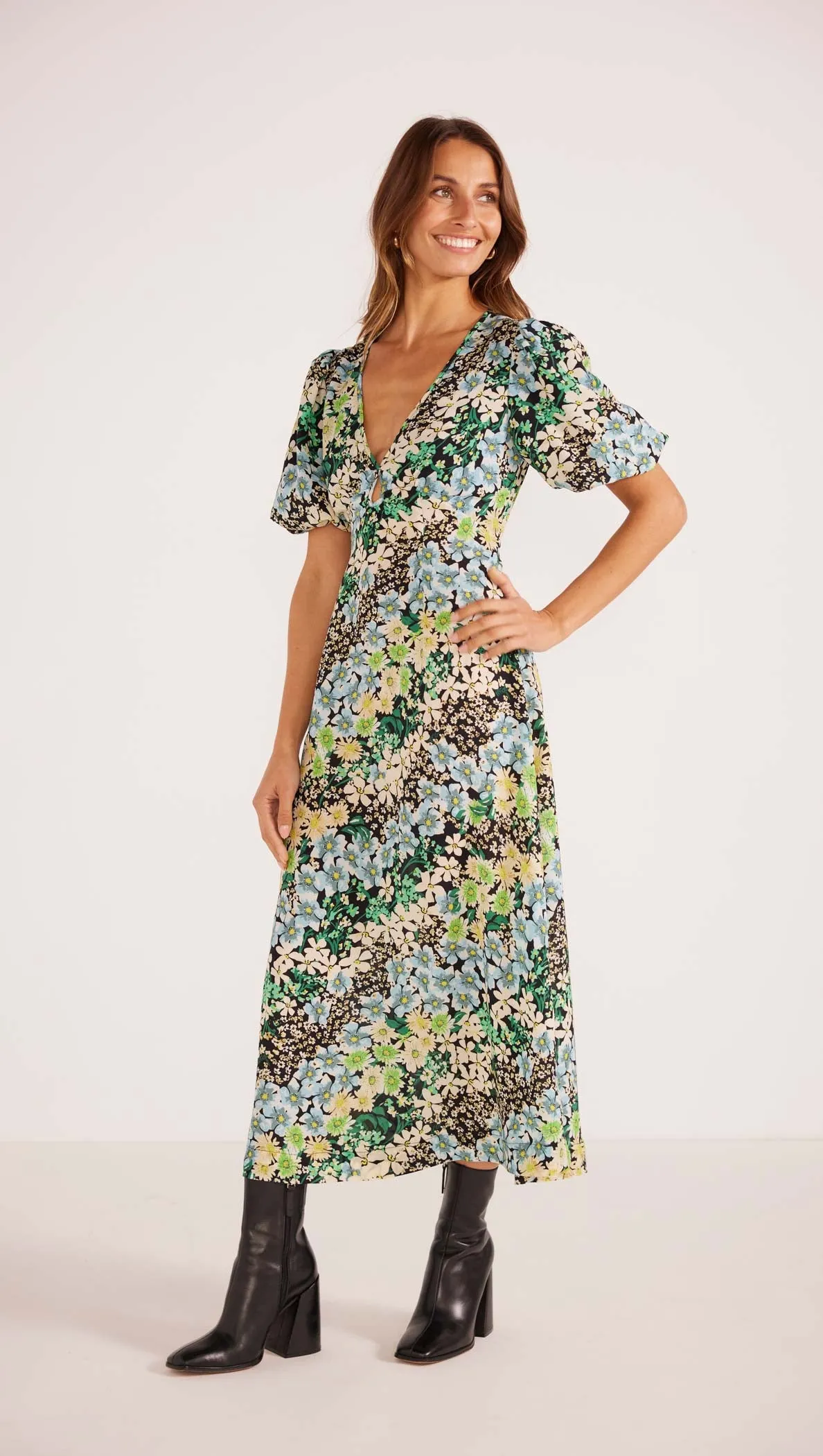 Lenora Keyhole Midi Dress