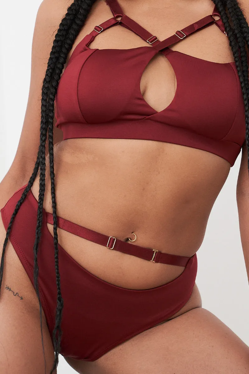 Lunalae Hannah Low Waist Bottoms - Recycled Burgundy