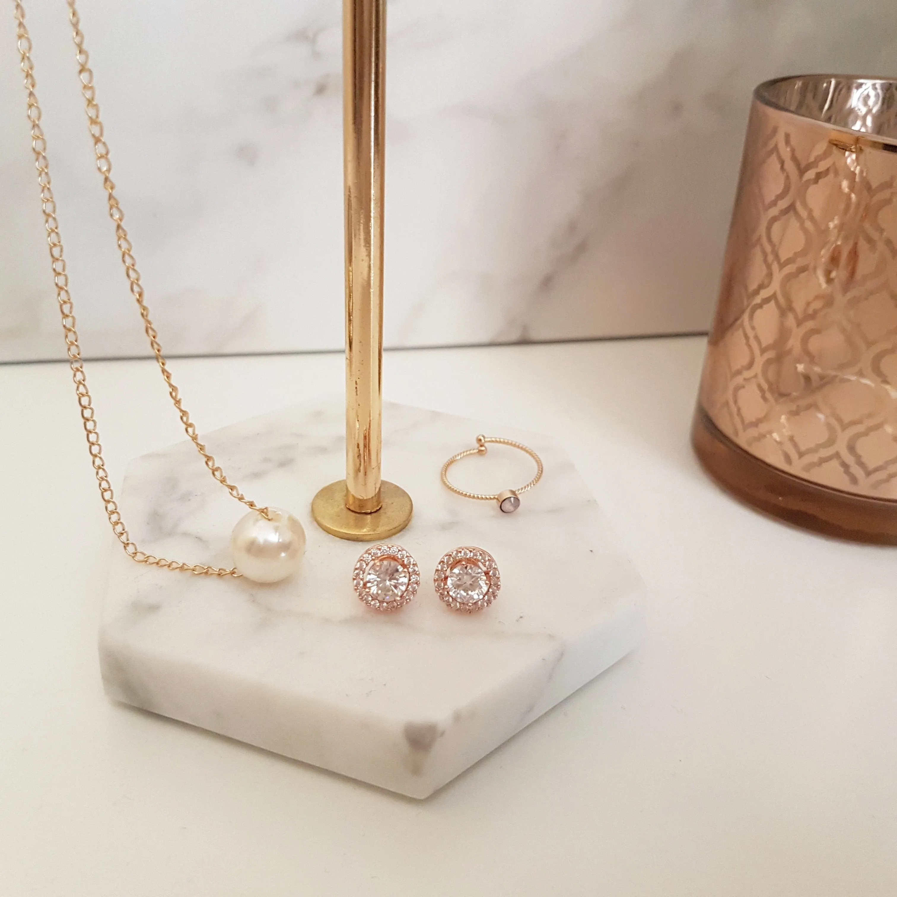 Marble Jewellery Tree Stand (Gold, Silver, Rose Gold)