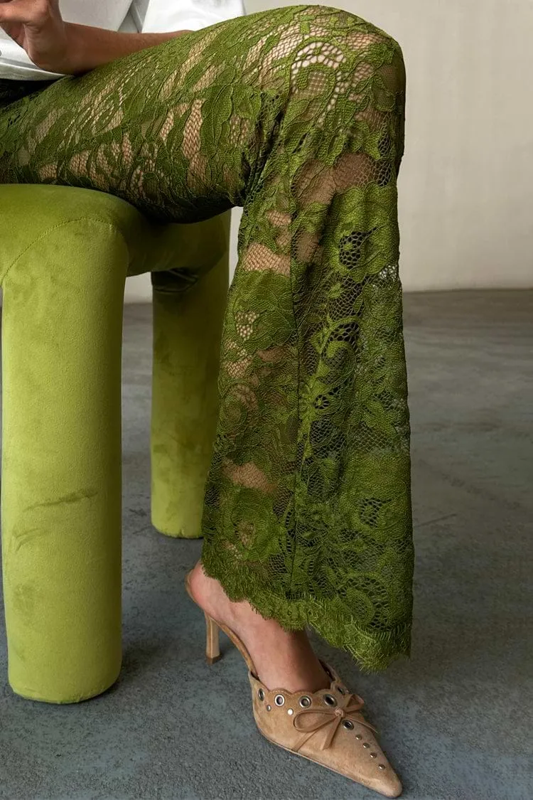 Olive Lace Diva Trousers