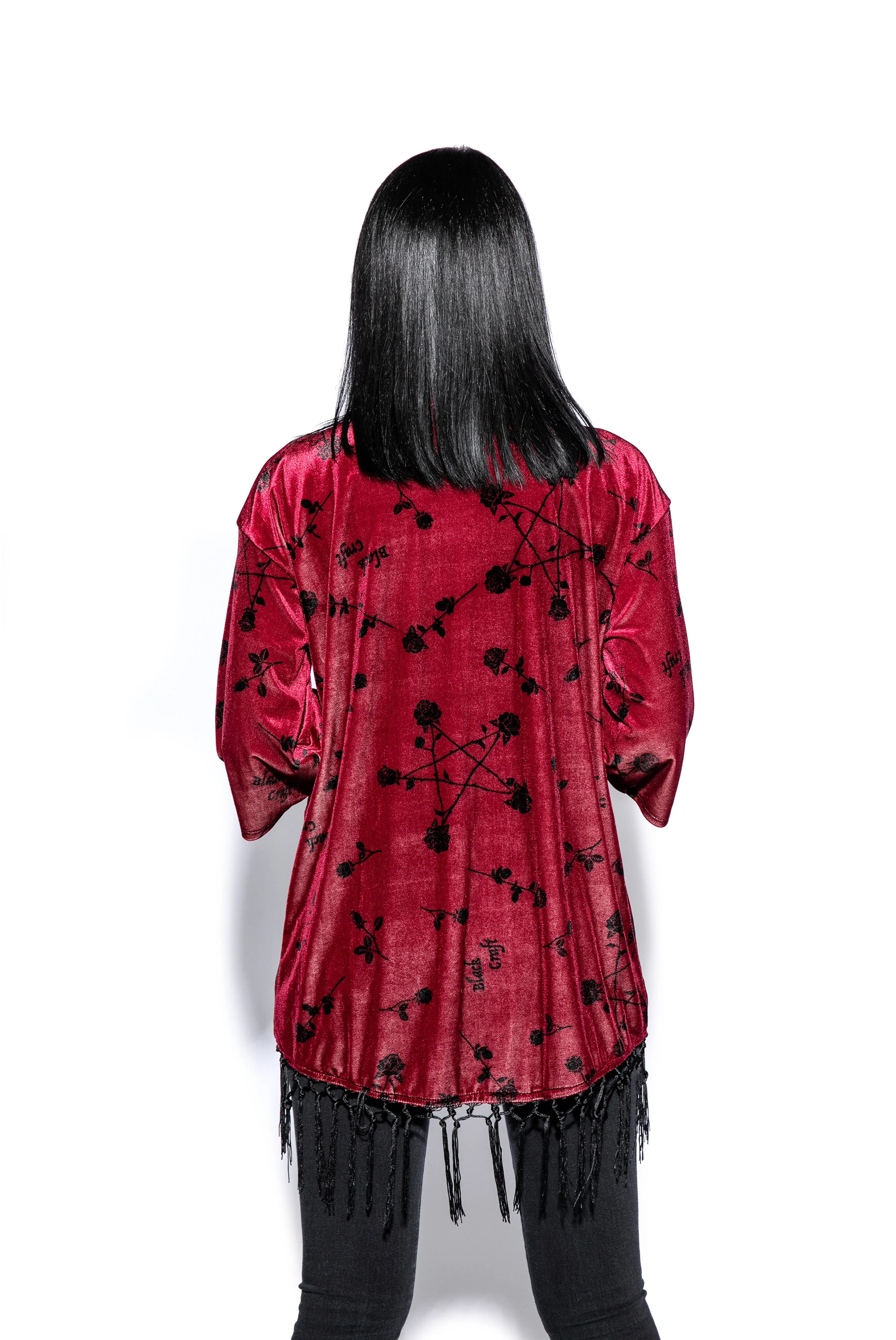 Pentagram Rose - Velvet Kimono