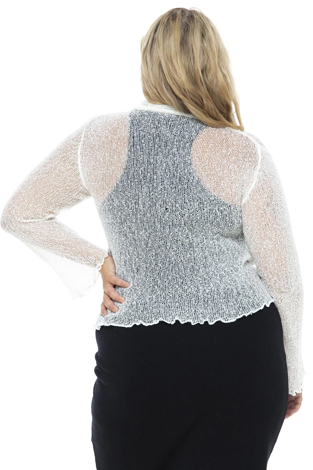 Plus Size Sheer Cropped Bolero Shrug