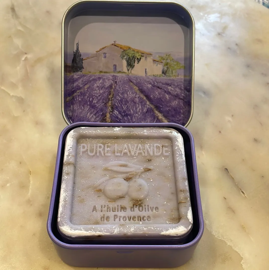 Savon Exfoliant Lavande de Provence in Tin -Lavender House Soap