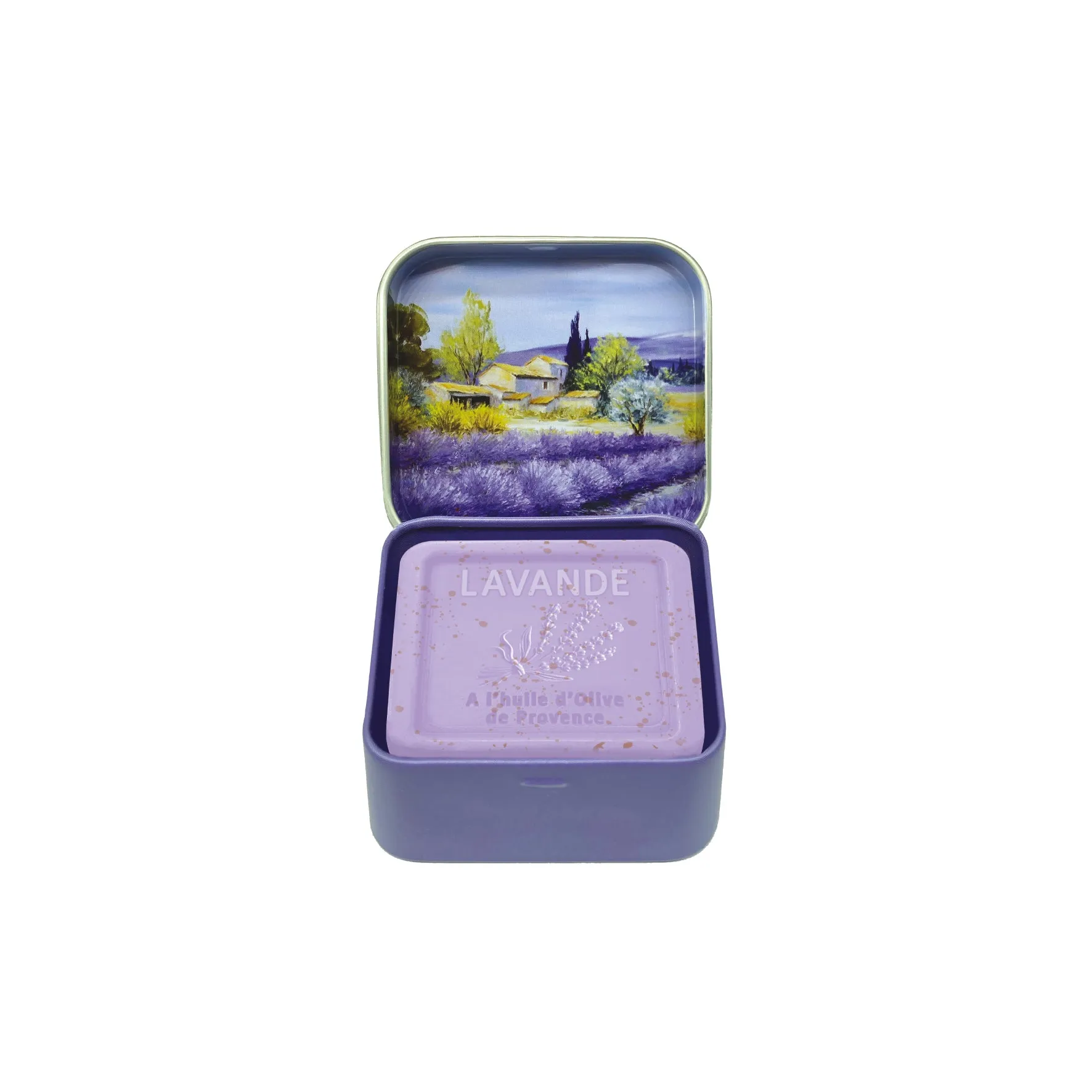 Savon Exfoliant Lavande de Provence in Tin -Lavender House Soap