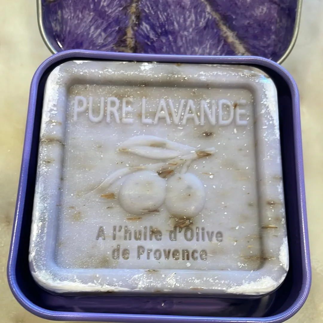 Savon Exfoliant Lavande de Provence in Tin -Lavender House Soap