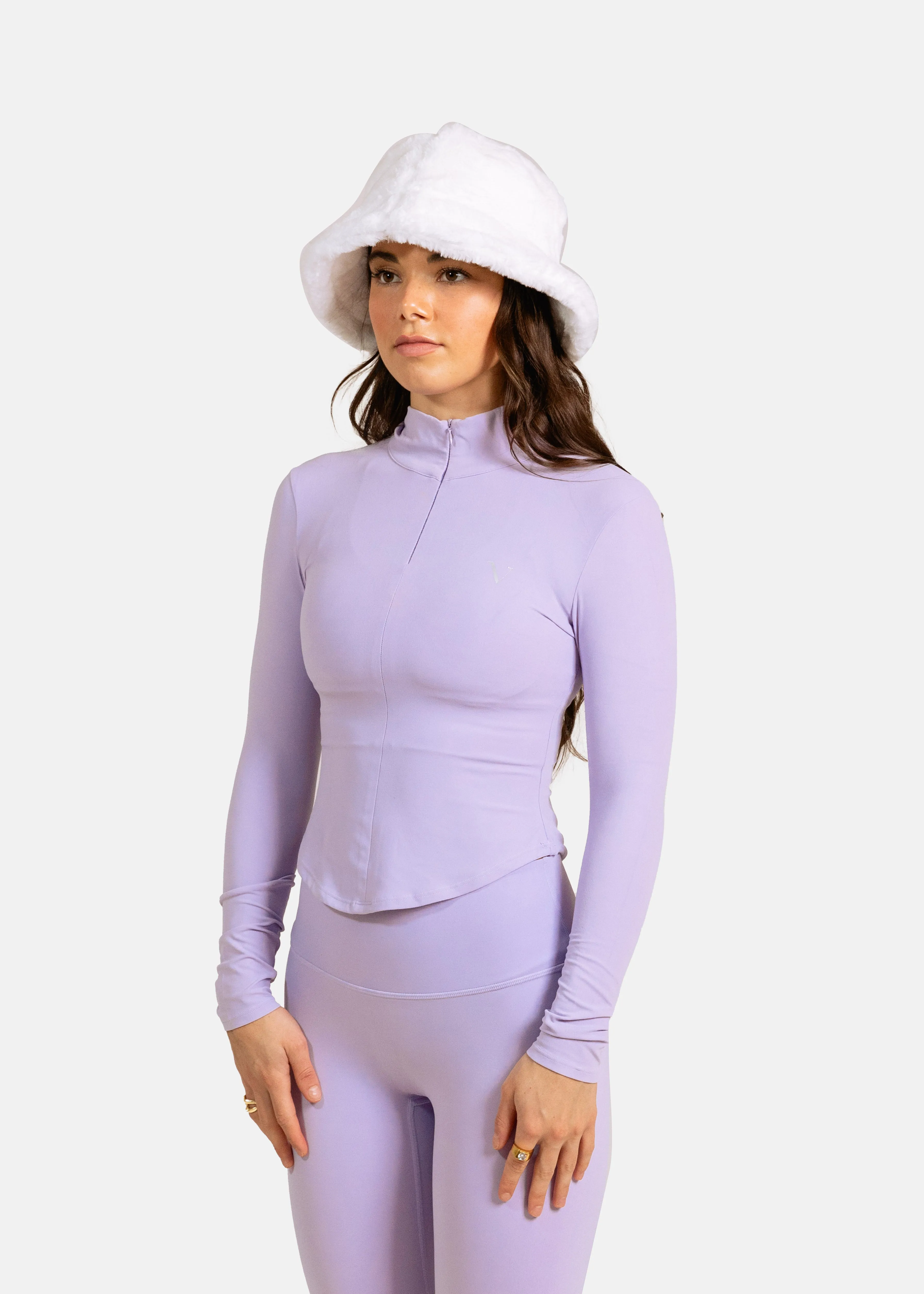 SculptLite Base Quarter Zip Long Sleeve Light Lavender