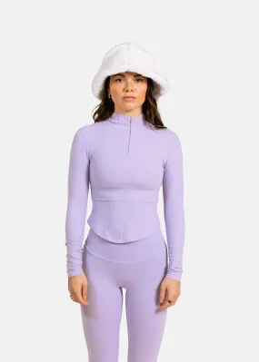 SculptLite Base Quarter Zip Long Sleeve Light Lavender