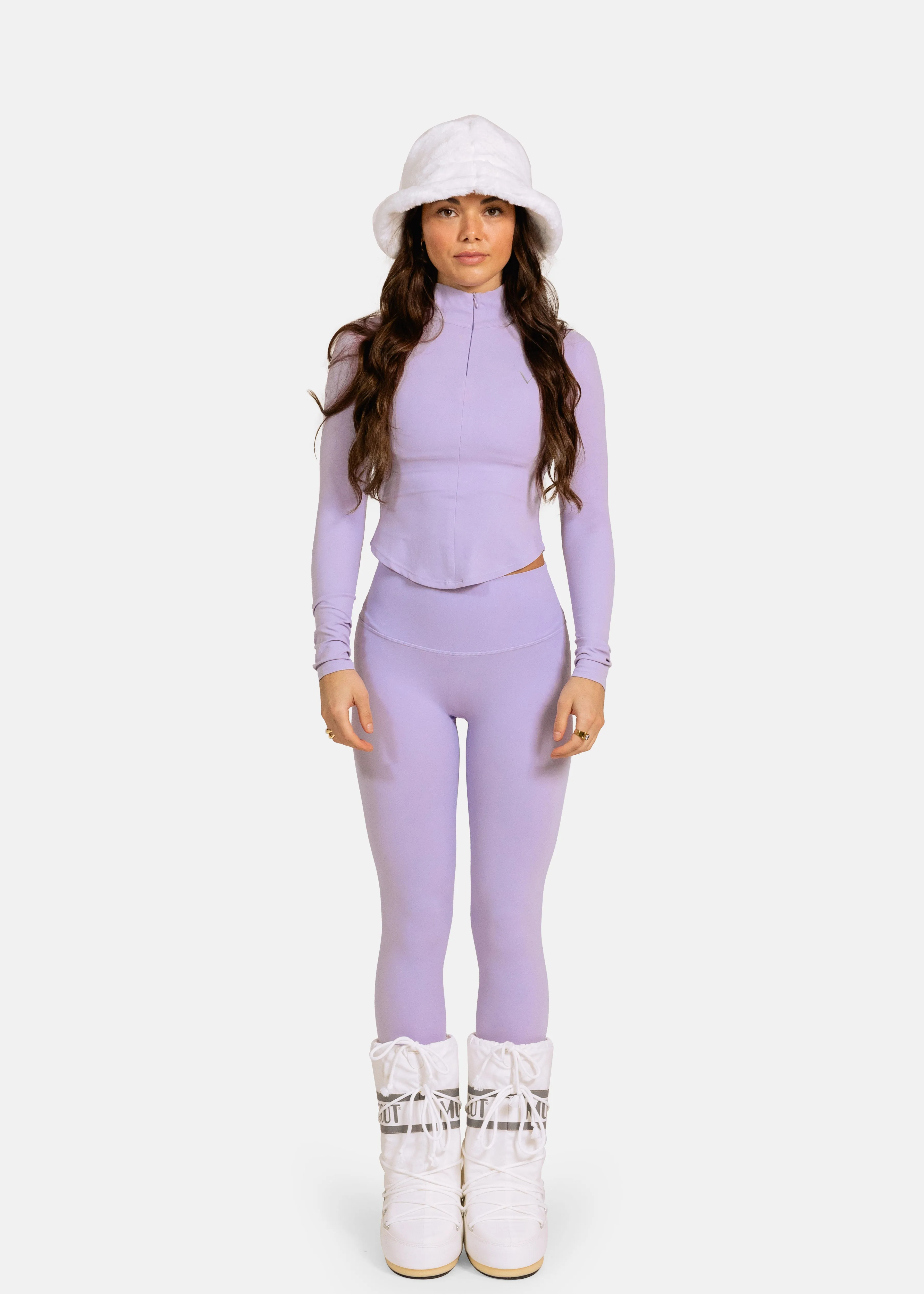 SculptLite Base Quarter Zip Long Sleeve Light Lavender