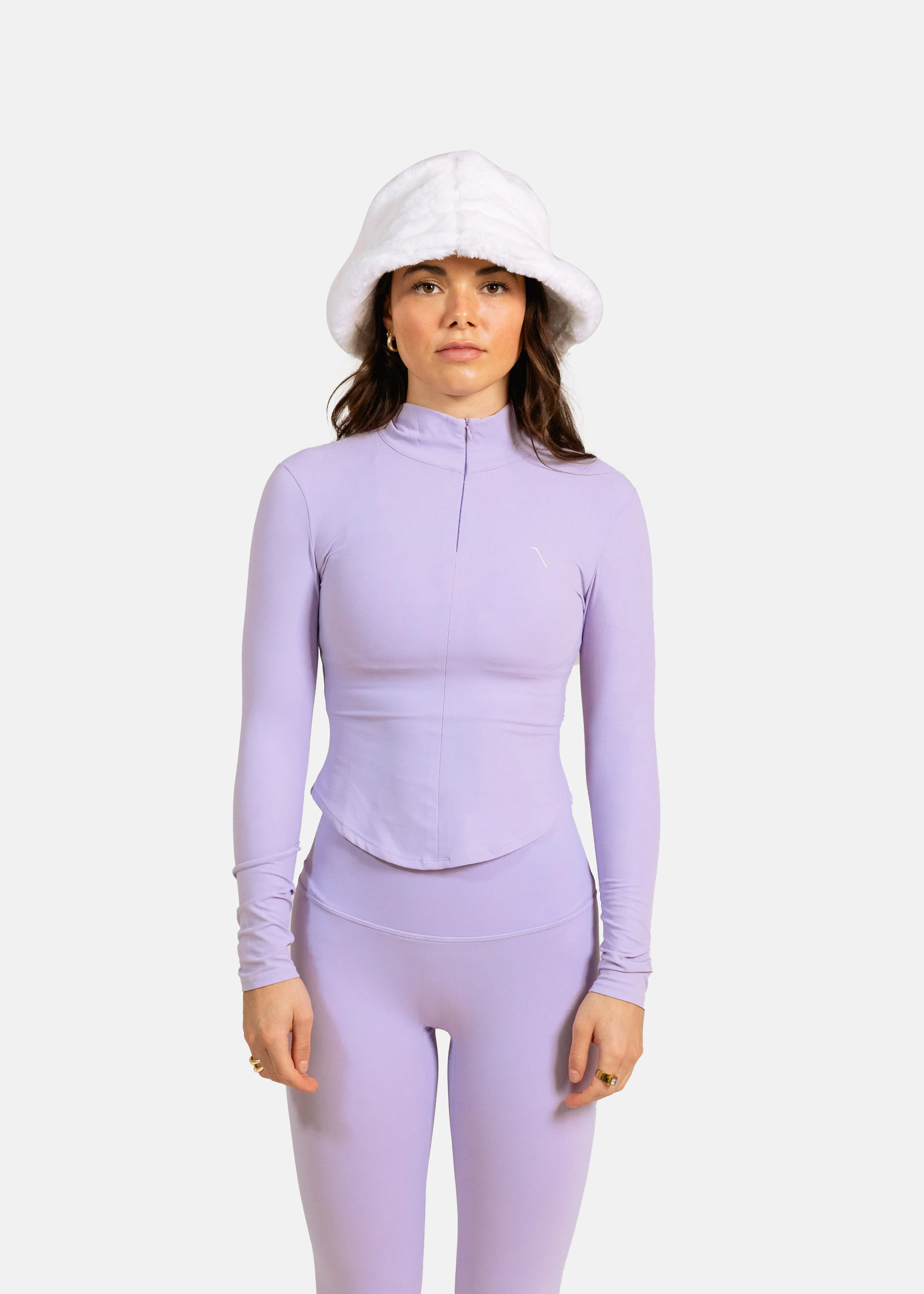 SculptLite Base Quarter Zip Long Sleeve Light Lavender