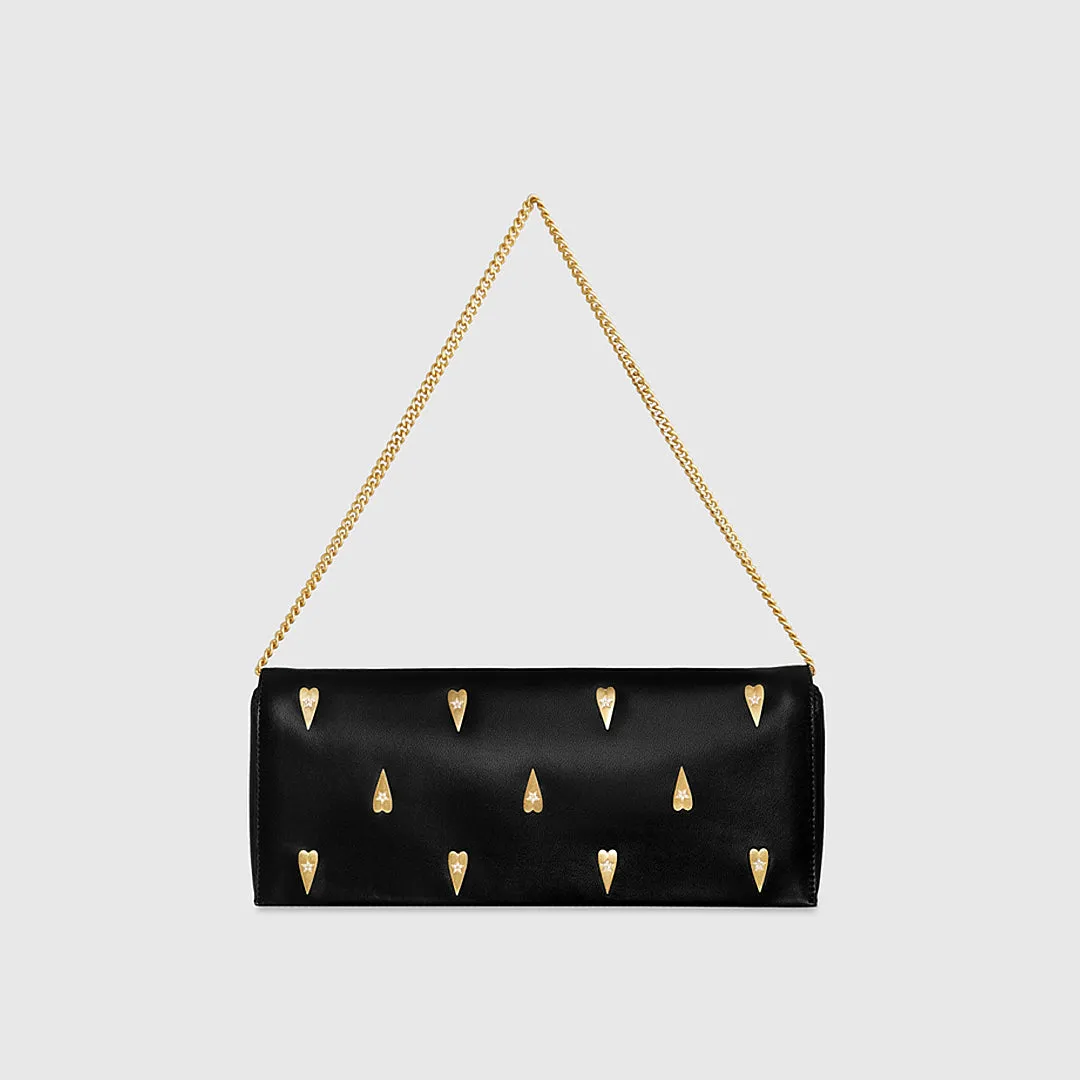 Slim Clutch With Heart Studs