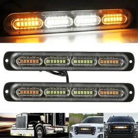 SMAXPro™ 24LED Strobe Light Bars (2x) - Amber/White, Warning Hazard, Flashing Beacon