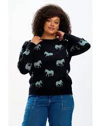 Sugarhill - Lizzie Jumper - Black Vibrant Zebras